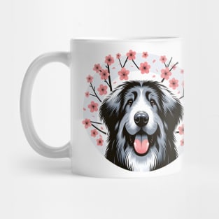 Bergamasco Sheepdog Revels in Spring's Cherry Blossoms Radiance Mug